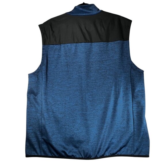 Greg Norman Tasso Elba Blue Heathered Sleeveless Full Zip Vest HydroTech Golf - Picture 3 of 16